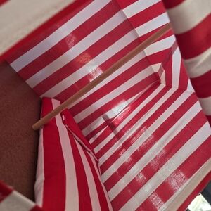 Red and White Striped Canopy Cushion Set